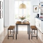 Dining Table with 2 Benches, Industrial Dining Table Set, Dining Table, Dining