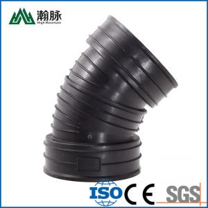 China Customized HDPE Corrugated Pipe Fittings Double Wall 90 45 Degree Elbow Fittings factory