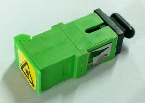 China Green SC/APC Simplex Adapter with Shutter,Short flange,metal clip factory