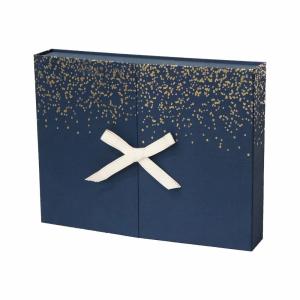 China 30 Drawers Navy Blue Surprise Gift Box , Beauty Advent Calendar With Ribbon factory