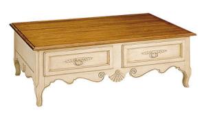 China Oak Wood Hand Carved Flower Gilding Hotel Coffee Table / Modern End Tables factory