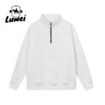 Designer Men Street Hoody Sweatshirt Crop Top Slim 380g 95% Cotton Half Zip