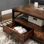 Vintage Industrial Coffee Table Furniture, Coffee Table With Drawer, Particleboa