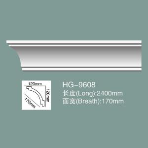 China PU Ceiling Moulding Polyurethane Crown Moulding HG-9608 factory