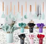 undegradable Silicone Kitchen Utensil Sets , Minimalist 12 Piece Silicone