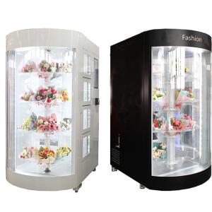 Mobile Display Flower Rose Vending Machine With Fridge And Transparent Window