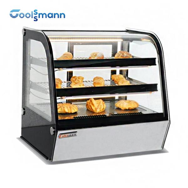 Curved Front Counter Top Cake Display Fridge , Tempered Glass Dessert Display