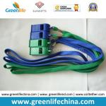 Green Lanyard Whistle Flat Polyester Lanyard Holder w/Wine Red Plastic Sports