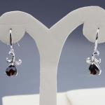 Sterling Silver 7mmx9mm Pear Shape Amethyst Cubic Zircon Dangle Earrings