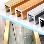 Golden Glass Aluminum Profile For Stairs Section Handrail Card Slot Anti