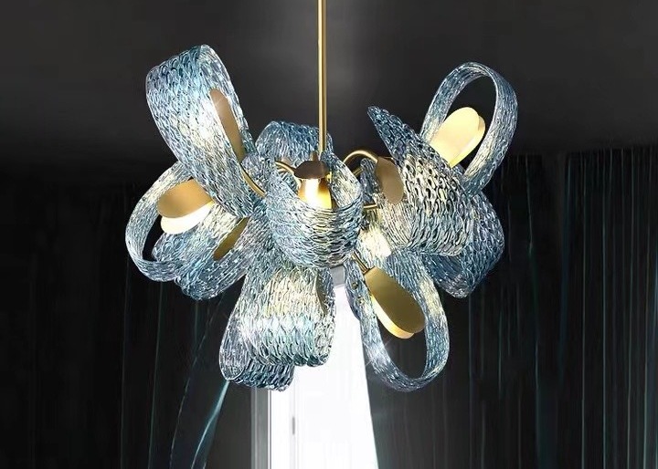 Luxury Hanging Fixture Firework Pendant Lights Led Lighting Modern Flower Glass Wall lamp