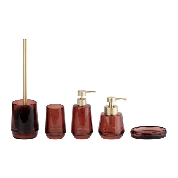 Waterdrop Shape Shower Accessories Set Countertop Sets Red Body Mat Gold Head