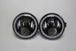 3700lm Jeep Wrangler Headlights , 7 Inch Round LED Headlights RGB Halo with