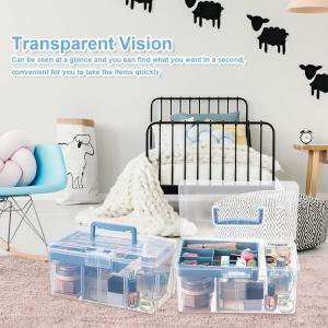 Dividing Box With Removable Tray Multipurpose Stationery Storage Box With Handle