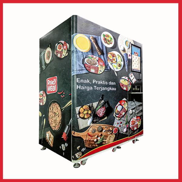China Coin Operated Cake Pizza Vending Machine  Microwave Heated Vending Machine factory