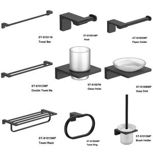 China SENTO Black color Stainless Steel Wal Mounted Bathroom Accessories Set factory