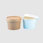 Disposable Biodegradable 8oz Take Away Food Kraft Paper Soup Bowl Cup Container
