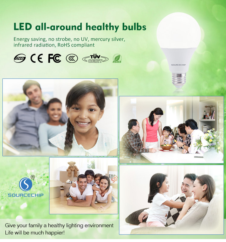 High Lumen AC85-265v 9w led bulb OEM