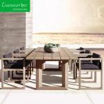 Teakwood Garden Furniture Dining Set with Solid Wood Armchair and Side Chair in
