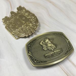 China Vintage Personalized Cowboy Belt Buckle Gold Plated Rhinestones For Men factory