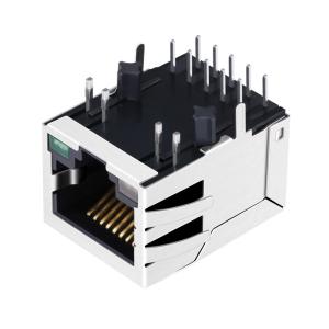 China JTH-0020NL 1 Port RJ45 Magnetic Jack 10G Base-T Tab Down factory