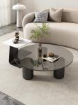 Nordic Style Tempered Glass Tea Table Hotel Furniture Villa Glass Coffee Table