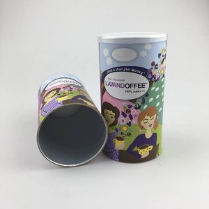Custom wholesale eco-friendly paper coffee packaging jars with airtight lids
