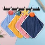 25*25cm Multi Color Coral Velvet Hand Wipes for Soft Absorbent Kitchen Hanging