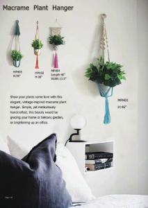 China Wholesale t two -Pack Plant Hanger Macrame Jute 4-Leg without Hoop for Indoor Outdoor Balcony Ceiling Patio Deck Round factory