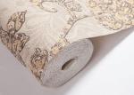 Khaki Color 3D Floral Wallpaper for Wall Decoration / PVC Wall Coverings