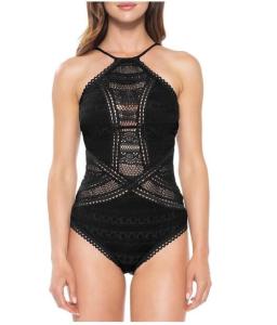 China Colorplay High Neck Crochet One Piece Swimsuit factory