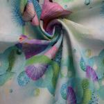Luxury Polyester Cotton Fabrics light blue Floral Woven Dress Trouser Ramie