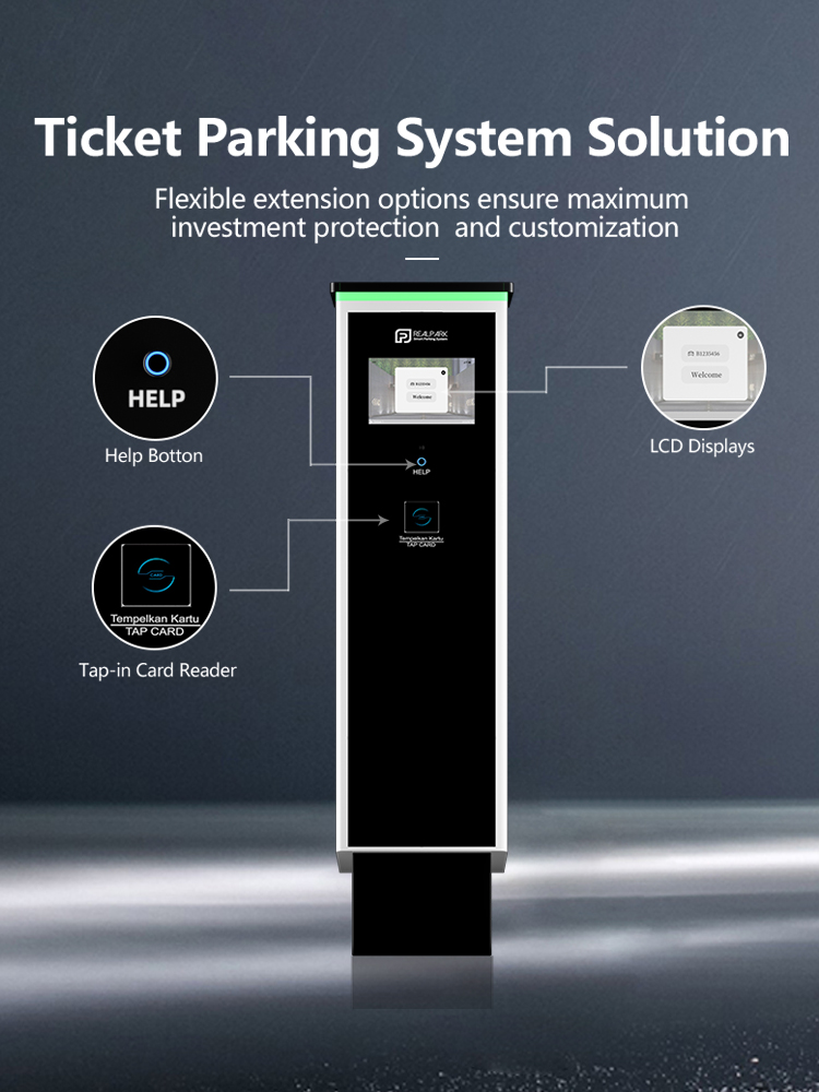 Indonesia Parking Ticket Kiosk Solution Entry Ticket Parking System