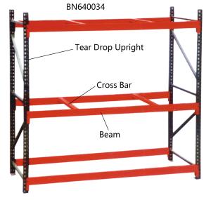 China 10’ Tall Teardrop Pallet Rack System Full Welded Upright Frame And Step Beam factory