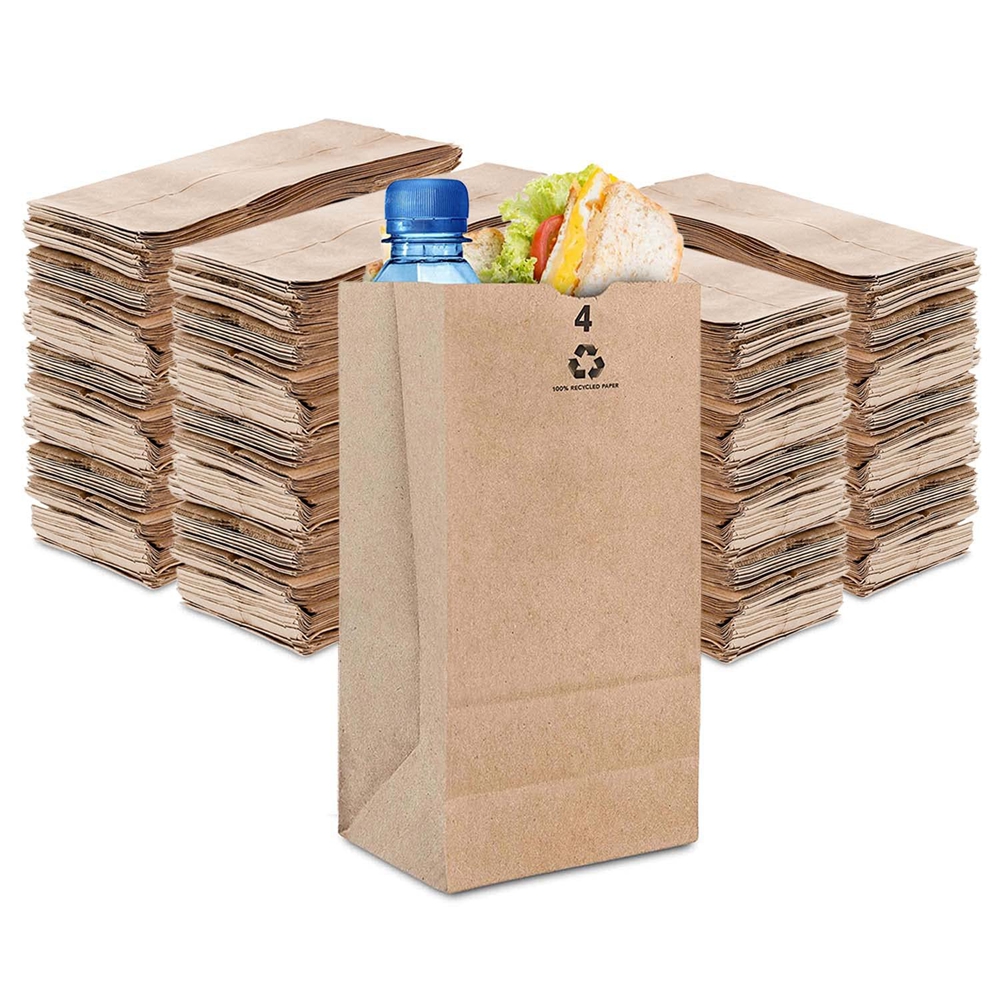 Food Delivery Kraft Paper Bag for Food Bio-Degradable Customized Size Reasonable