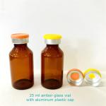 Liquid Medicine Molded Glass Vial 20ml Clear Amber Glass Vials With Rubber