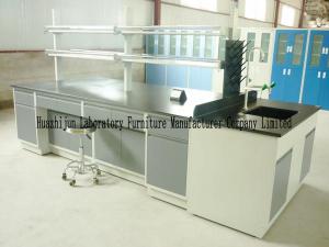 China Hospital Cold Rolled Steel Lab Bench , Waterproof Island Table For Laboratory factory