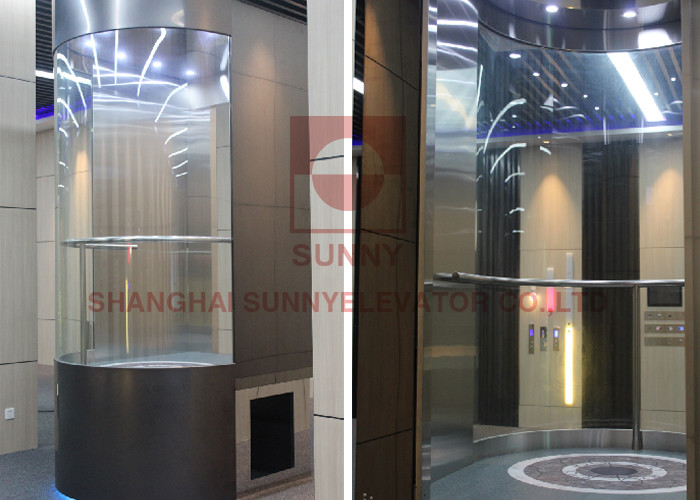 Sound Insulation Panoramic Elevator Machine Room Less Traction Elevator