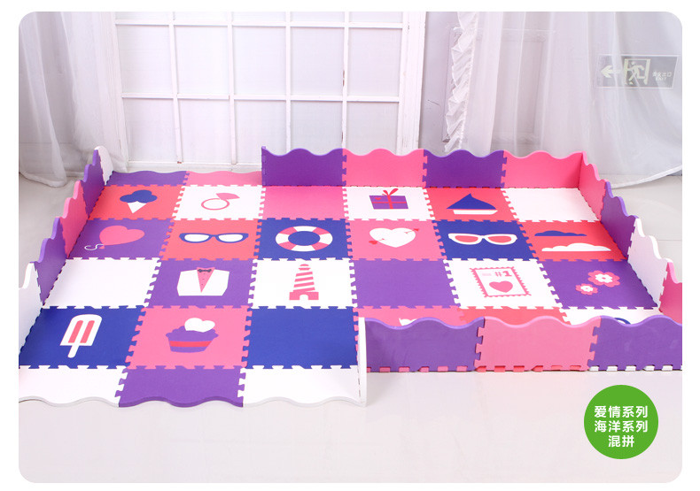 China Non-Toxic Eva Puzzle Foam Playmat With Rails New Desgin factory