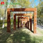 Outdoor Weathering Metal Art Garden Corten Steel Sculpture For Landscaping