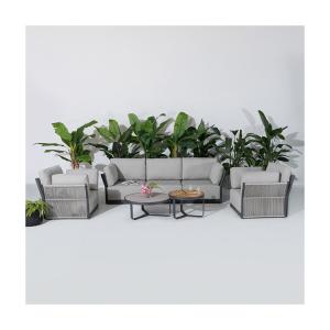 China Commercial Villa Outdoor Sofa Set with Aluminum Frame and Coffee Table Dia80 x H33cm factory