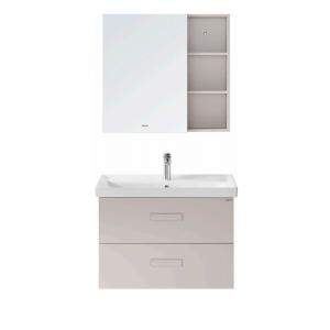 China Wall Hung PVC Bathroom Cabinet , Multilayer Board Wash Basin Mirror Cabinet factory