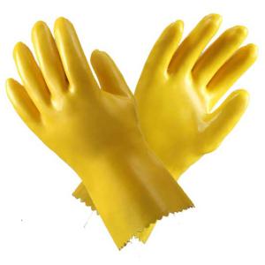 China High Durability PVC Work Gloves , Yellow Color Waterproof Work Gloves factory