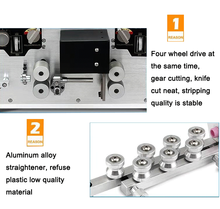 30 kg 4 Wheels Driver Fully Automatic Multi Core Round Sheathed Wire Stripping Machine