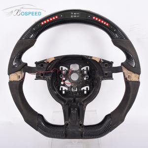 China LED Carbon Fiber 997 Alcantara Steering Wheel Smooth Porsche Racing 350mm factory