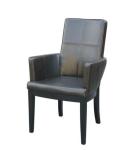 PU/leather upholstery beech wood wooden dining chairs with double line stitching