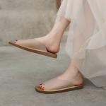 HZM017 Summer Sandals, Semi-Supporting Classic Retro Sandals, Leather Handmade
