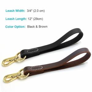 China Heavy Duty Handmade Short Dog Leash 12 Inches factory