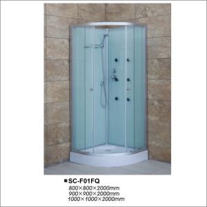 China Aluminum Framed Fabric Glass Simple Shower Cabin / Bathroom Shower Stalls factory