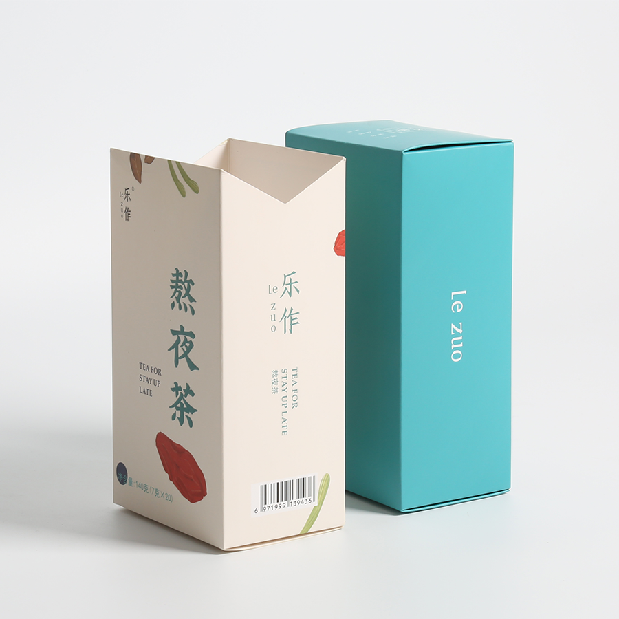 Paper Tuck Top Green Tea Packaging Box , Auto Lock Bottom Boxes CMYK 4 Color Printing